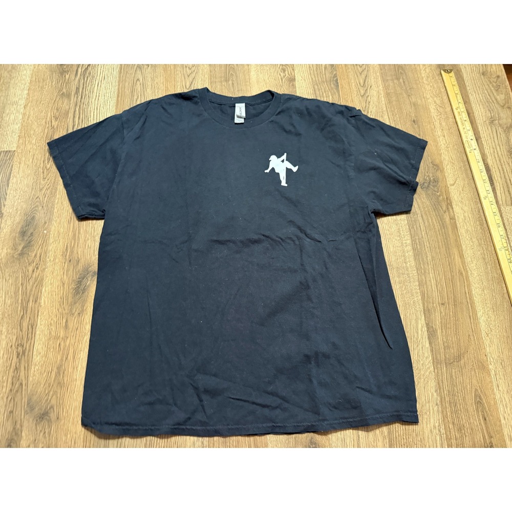 Gildan Graphic T-Shirt Mens Size XL Black Short Sleeve Pole Dancer Silhouette